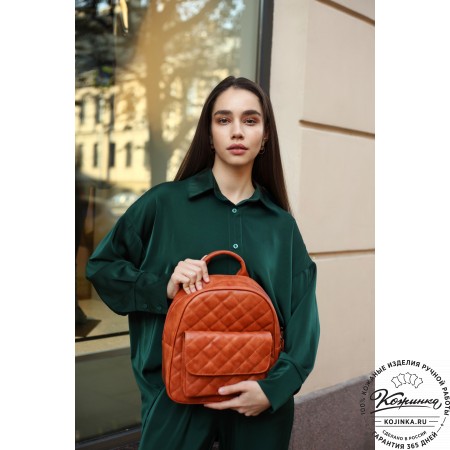 Женский кожаный рюкзак "Гермиона" (рыжий)